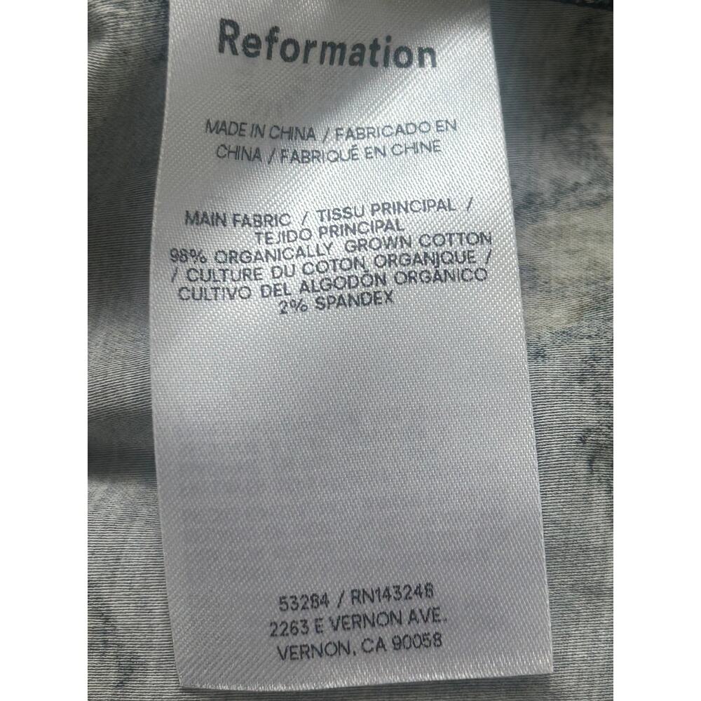 Reformation Ledell Midi Dress Judith Black Floral Organic Cotton Slit Size 2 - Picture 5 of 7